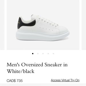 Alexander McQueen Men's Oversized Sneaker in White/black